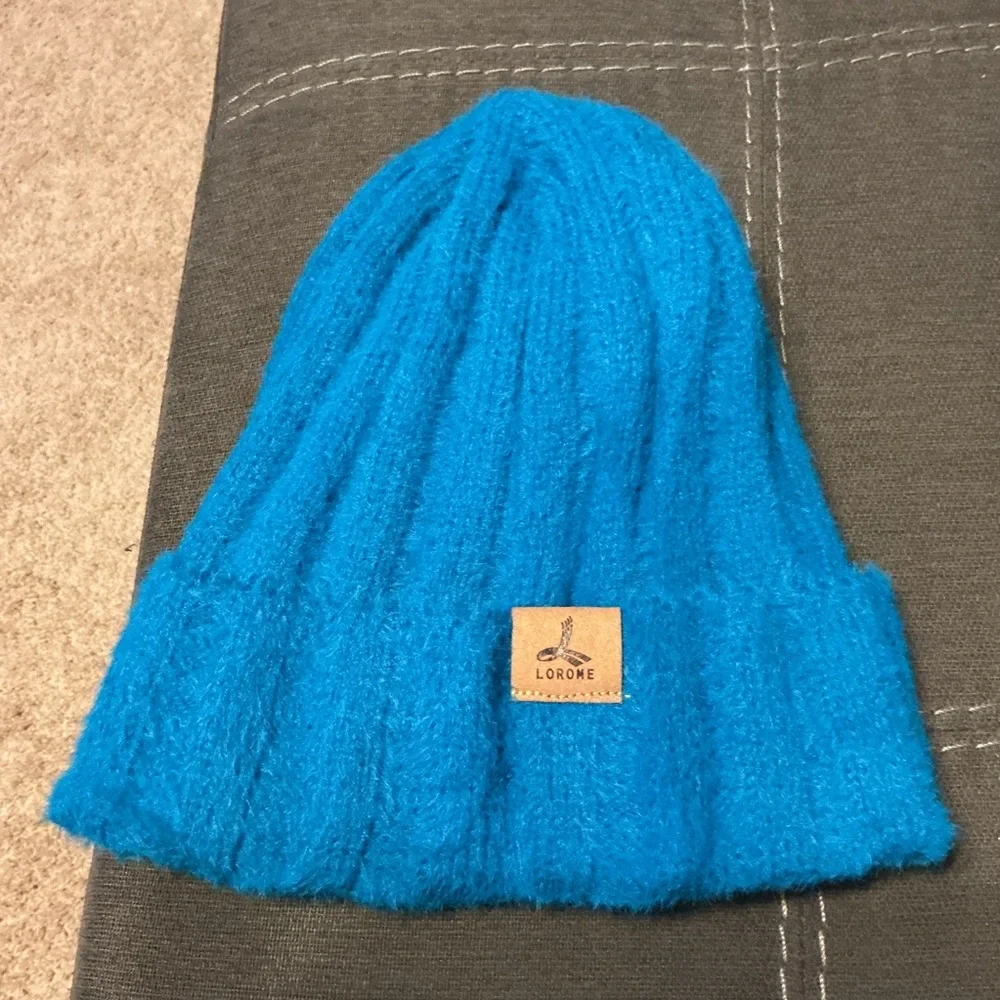 Blue Knit Scarf and Hat Set